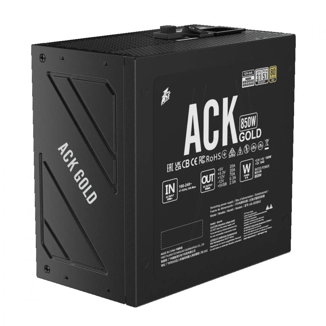 Sursa PC 1stPlayer? 850W, 80 PLUS® Gold si certificat Gold Cybenetics, Full-modular, ATX 3.1, PCIe 5.1, HA-850BA2