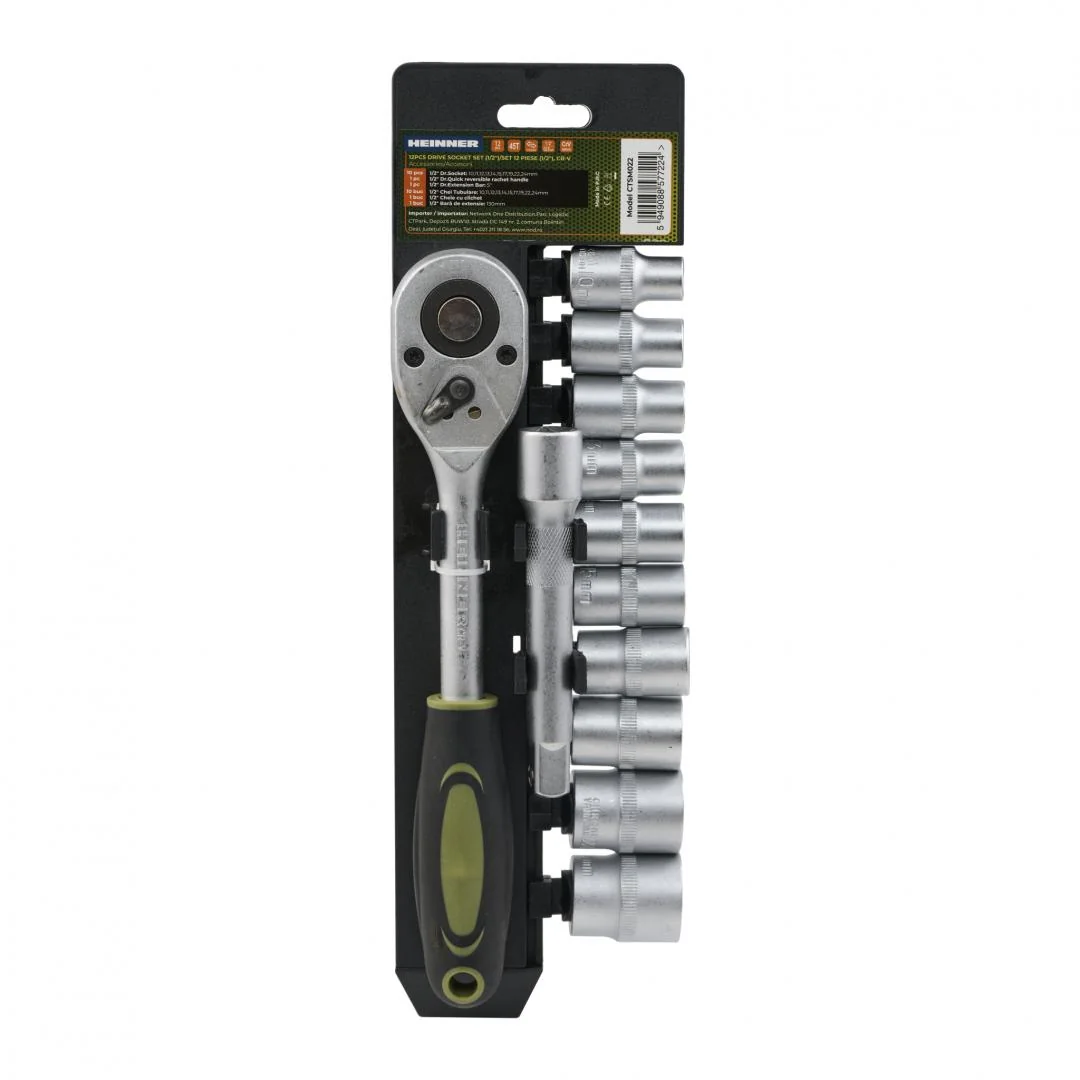 SET 12 PIESE 1/2"+ext. CR-V Heinner
