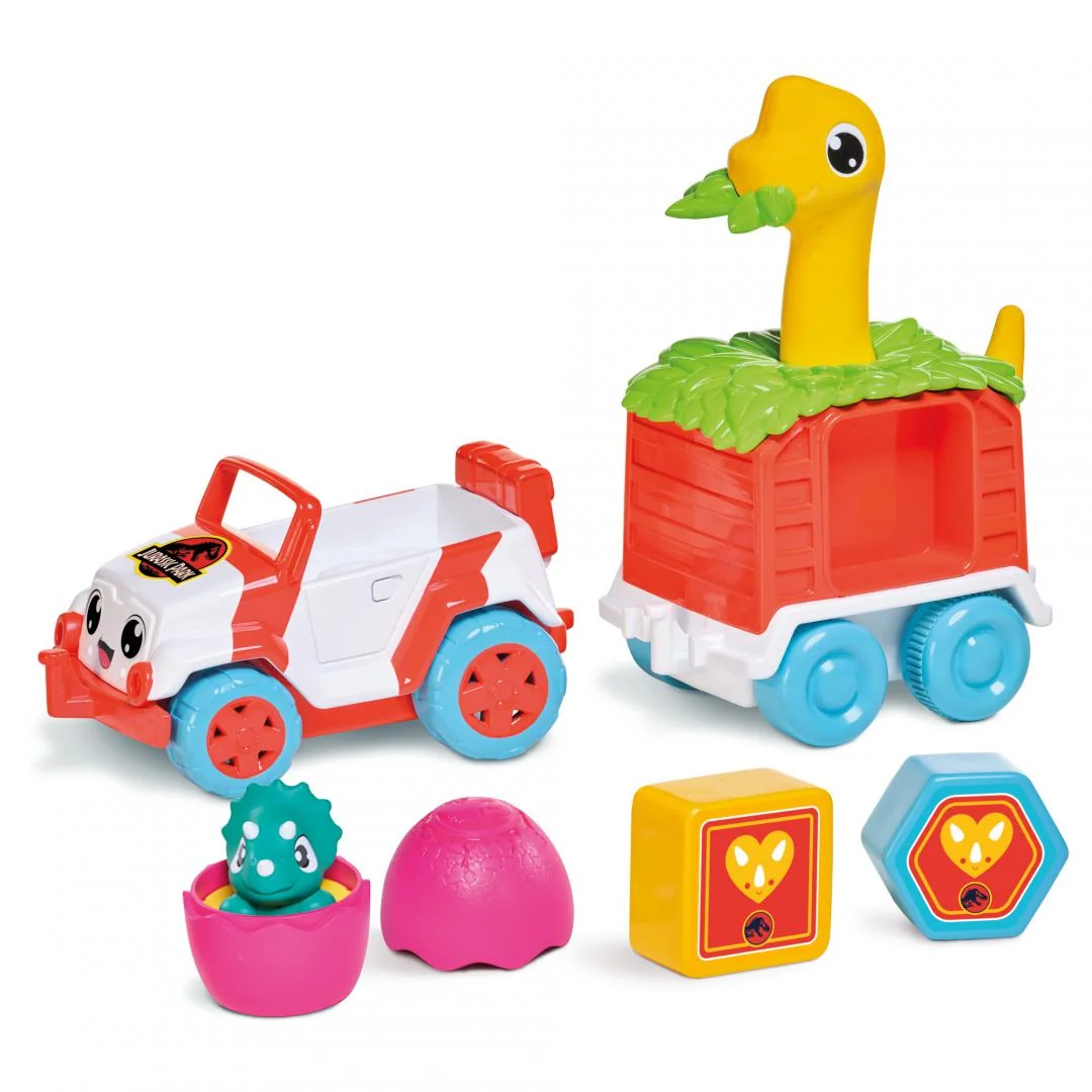 VEHICUL DE SALVARE CU REMORCA COLORATA, DINO, JURASSIC WORLD, TOMY Tomy