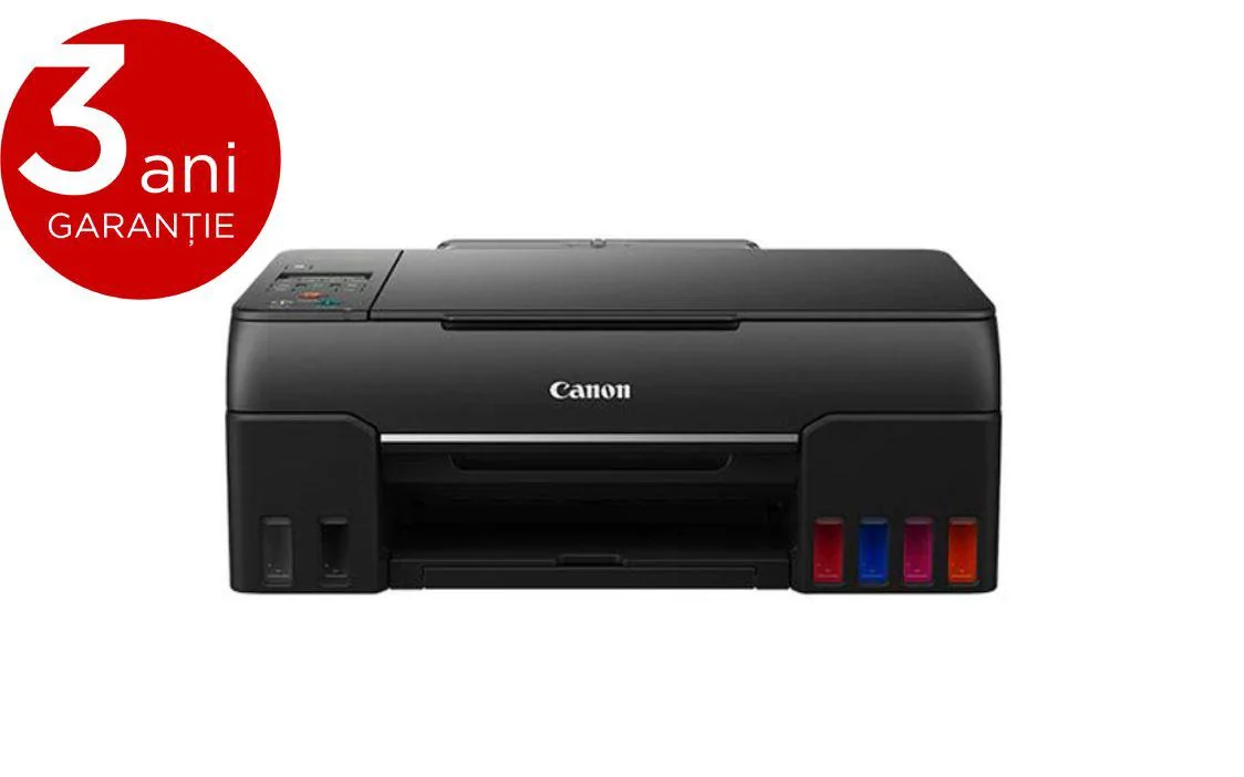 Multifunctional inkjet color CISS Canon Pixma G640, dimensiune A4,viteza 3.9 ppm alb-negru, rezolutie 4800x1200dpi, alimentare hartie 100coli, Scanner CIS, rezolutie scanare:600 x 1200, 99 copii max, zoom:25%-400%, format hartie: A4, A5,B5, interfata:
