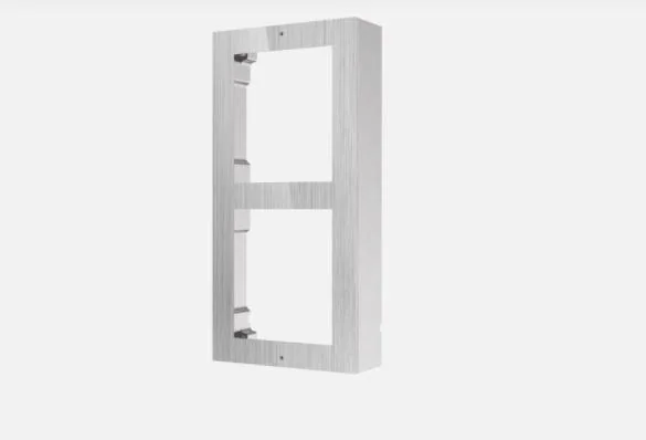 Panou frontal pentru 2 module de videointerfon modular Hikvision DS-KD- ACW2/S; permite conectarea a 2 module de interfon modular; montare aplicata; material otel inoxidabil; dimensiuni: 219mm x 107mm x 4mm;