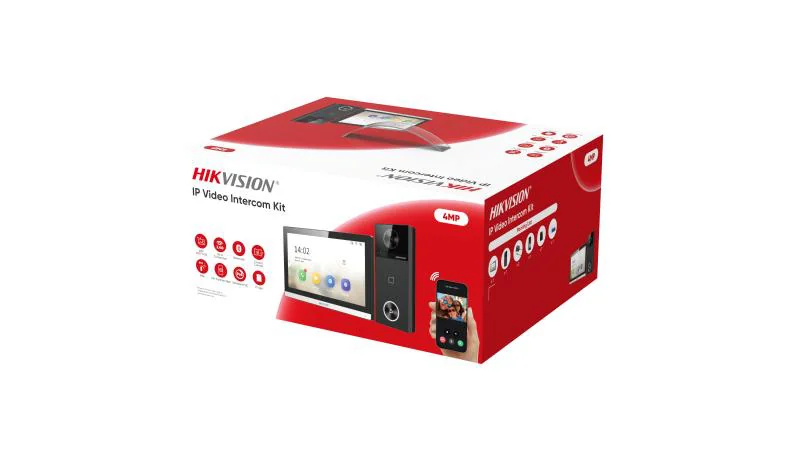 KIT VIDEOINTERFON Hikvision IP WIFI 1FAMILIE DS-KIS610-P 4MP higher resolution cu unghi vizualizare de 150° 2 locks control Multiple metode de deschidere: Card, Bluetooth, Hik-Connect, indoor station Inregistrare si playback prin indoor station sau door