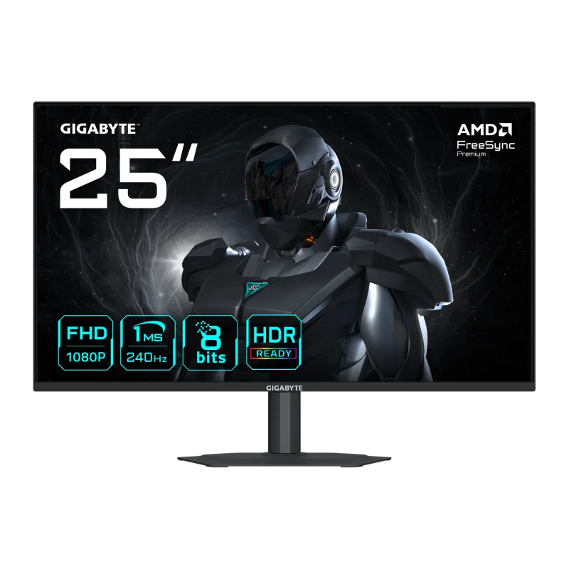 Monitor SS IPS LED GIGABYTE 24.5" G25F2A, Full HD 1920 x 1080, HDMI, DisplayPort, Boxe, Pivot Negru