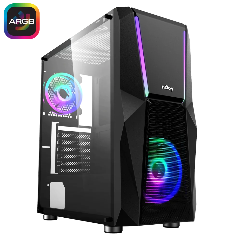 Carcasa nJoy Fort, Mid Tower NEGRU