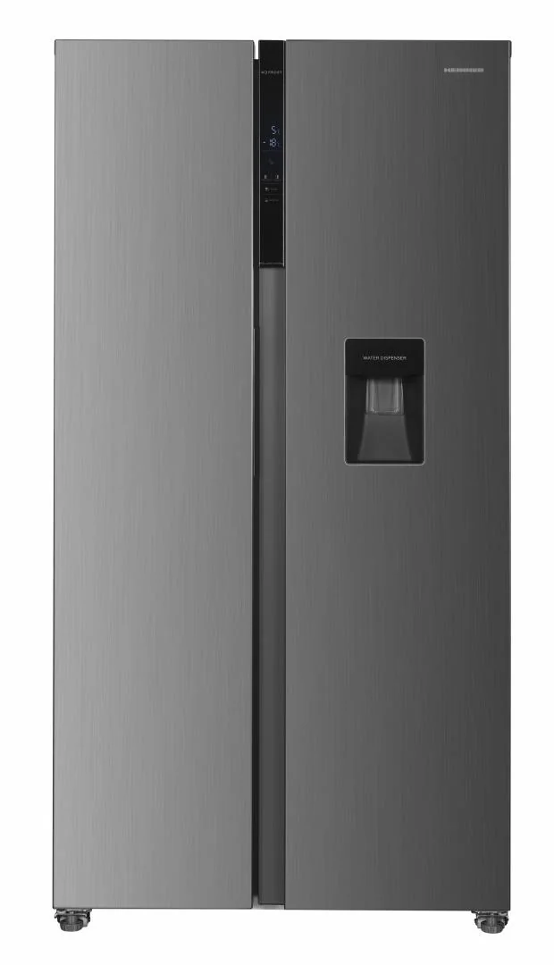 Side by Side HEINNER HSBS-H439NFXWDE++, No Frost, 439 L, Clasa E, Dozator apa, Aspect Inox Heinner