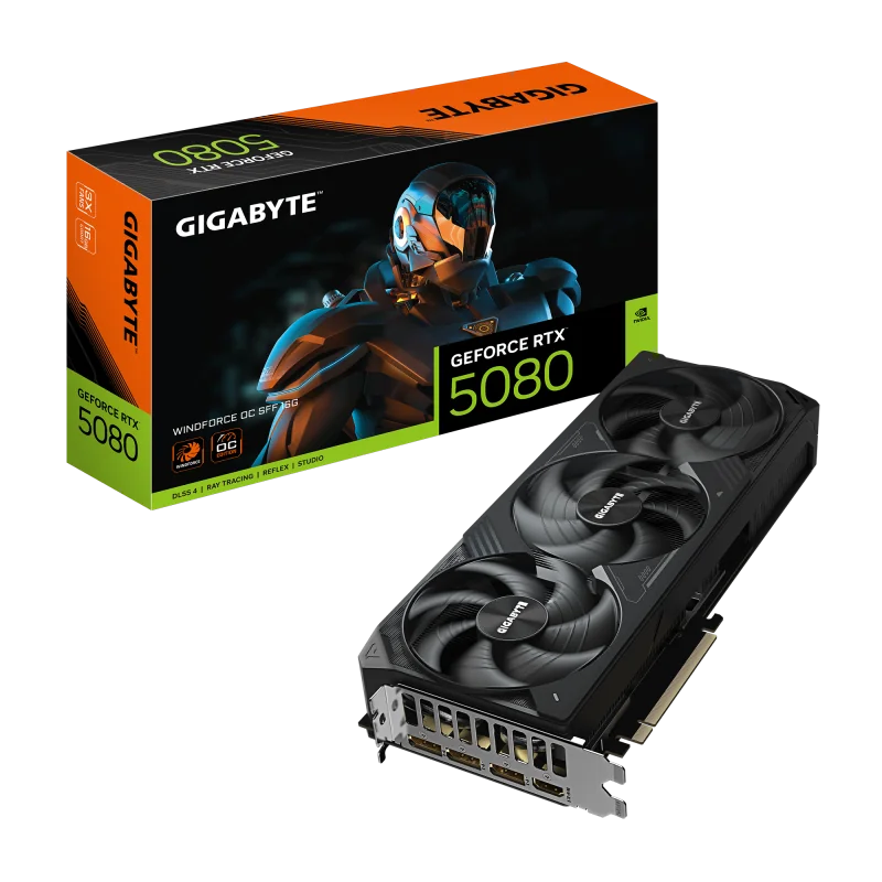 Placa Video GIGABYTE GEFORCE RTX 5080 WINDFORCE OC SFF 16GB GDDR7 256 bit, 3x DP 1x HDMI