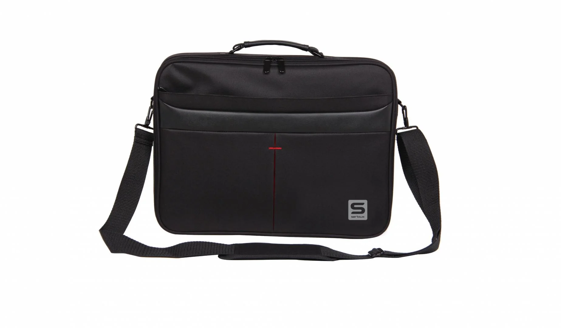 Geanta notebook Serioux, SRX-8444, dimensiuni 40 x 30 x 6 cm, compartiment laptop: max 15.6", bretea spate pentru prindere troller, curea de umar ajustabila, material poliester