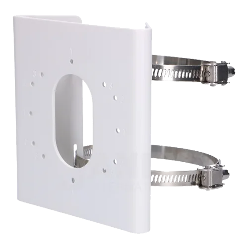 Suport de montaj pe stalp Hikvision DS-1275ZJ-S-SUS, dimensiuni: 144 mm × 131.6 mm × 44.3 mm, greutate: 760 g Hikvision