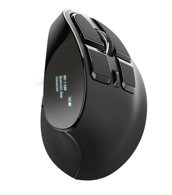 Mouse Trust Voxx, Rechargeable Ergonomic Wireless, negru