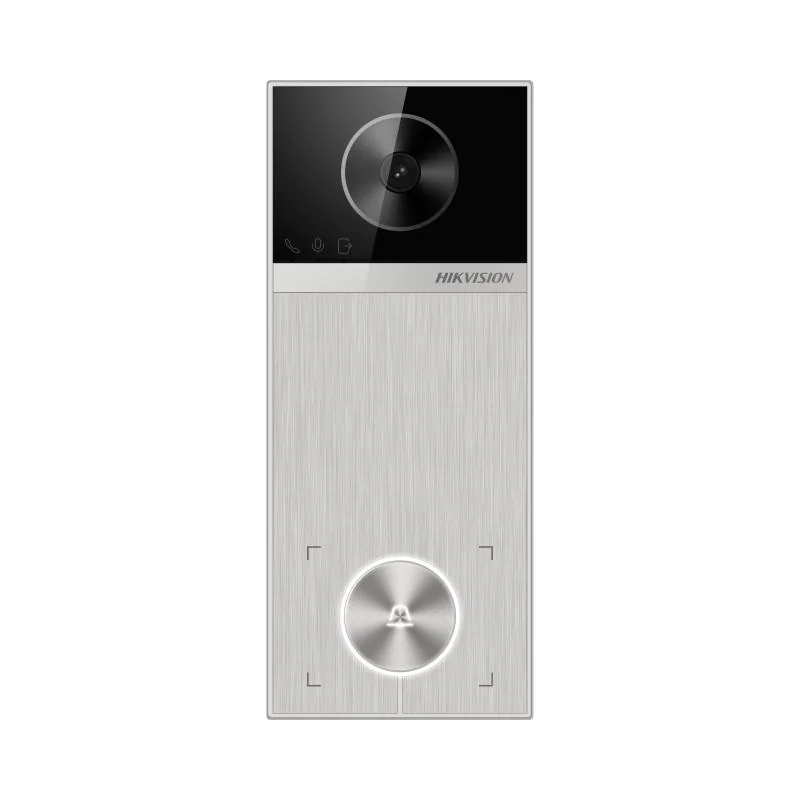 Post videointerfon de exterior WI-FI Hikvision DS-KV6114-MWBE1, montaj aparent, camera HD 4MP, WDR, unghi vizualizare: orizontal: 150° vertical: 75°, iluminare IR: 3m, cititor de card incorporat mifare M1 13.56 MHz, microfon omnidirectional si difuzor