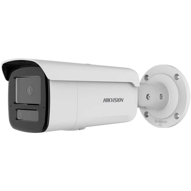 Camera de supraveghere IP Bullet 8MP Hikvision DS-2CD2T83G2-4LI(2.8MM), lentila fixa 2.8mm, iluminare min: Color: 0.0005 Lux @ (F1.6, AGC ON), 0 Lux cu lumina alba, IR 80m, microfon incorporat,  slot card de memorie: microSD/microSDHC/microSDXC maxim