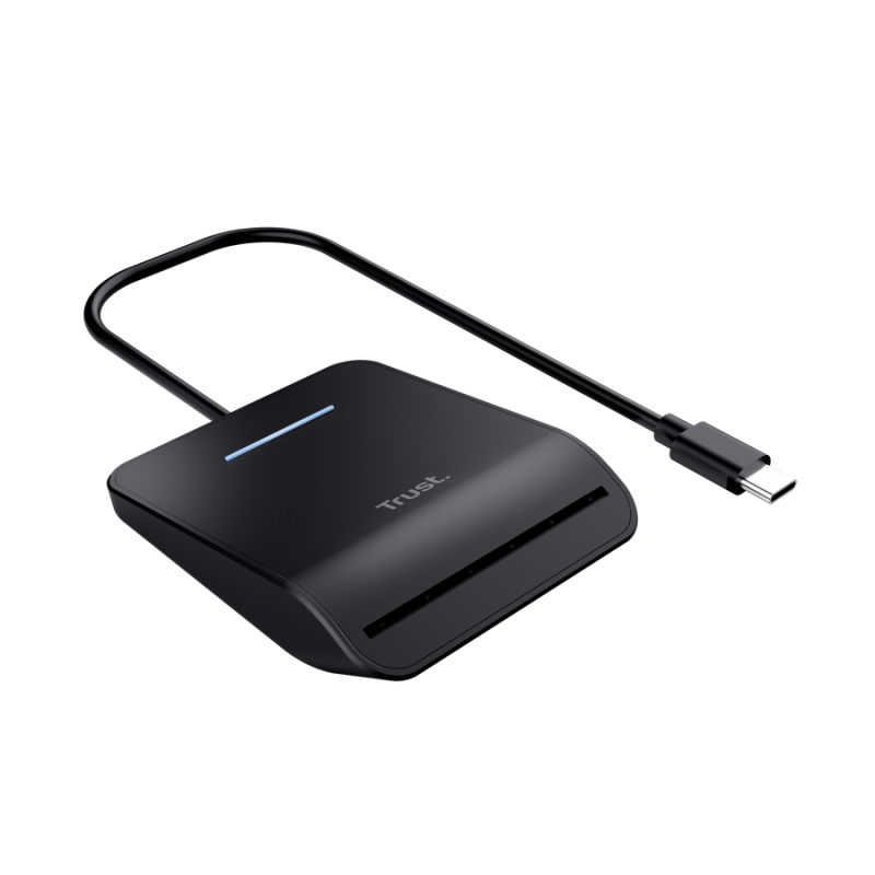 Primo Smartcard Reader Trust, interfata USB-C 2.0, lungime cablu 100cm, negru | Altamag.ro