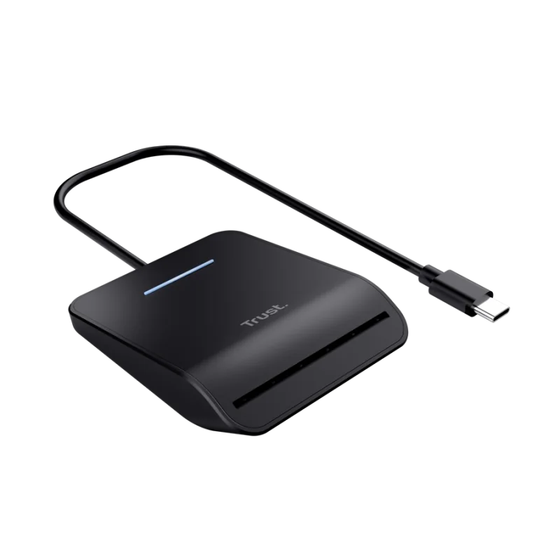 Primo Smartcard Reader Trust, interfata USB-C 2.0, lungime cablu 100cm, negru