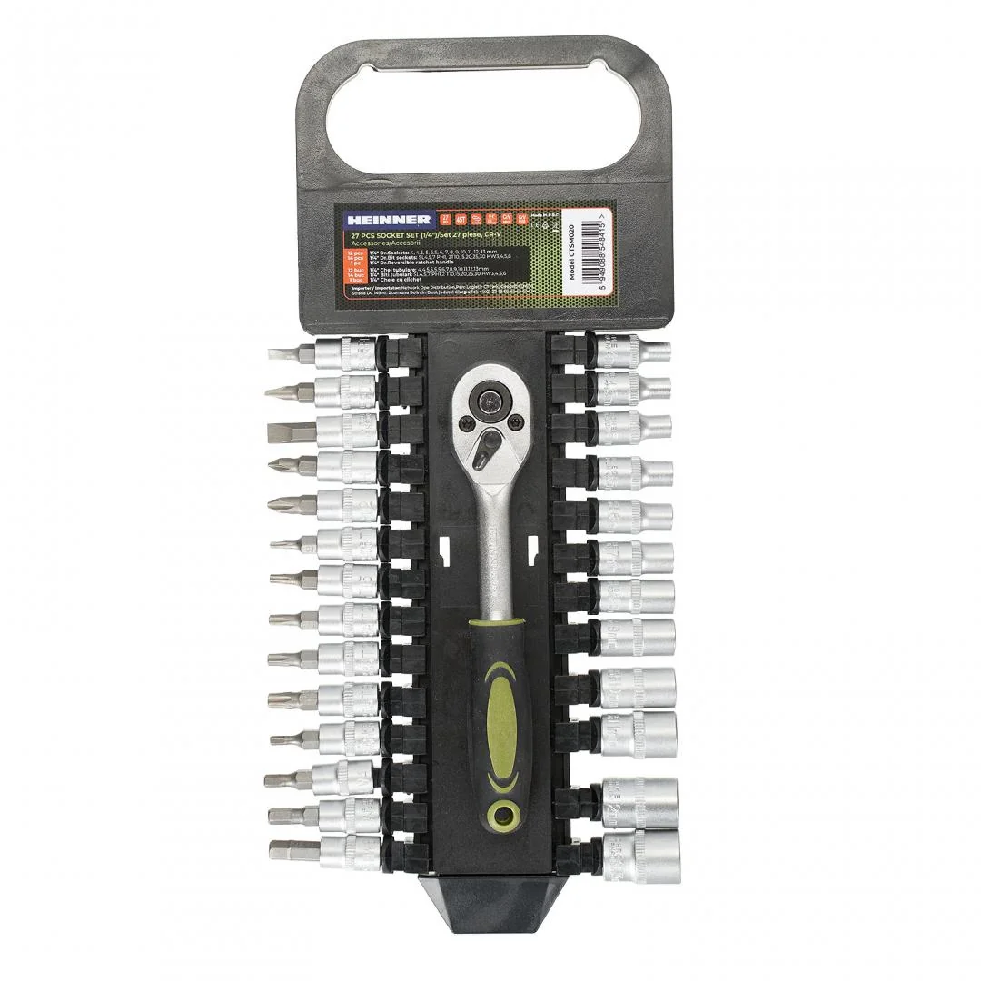 SET 27 PIESE 1/4" CR-V Heinner