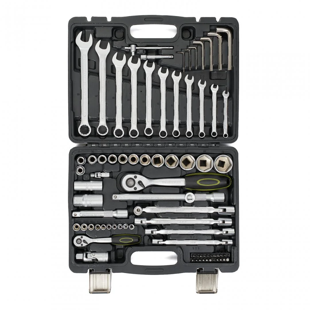 TRUSA 77 PIESE 1/4"&1/2" CR-V Heinner