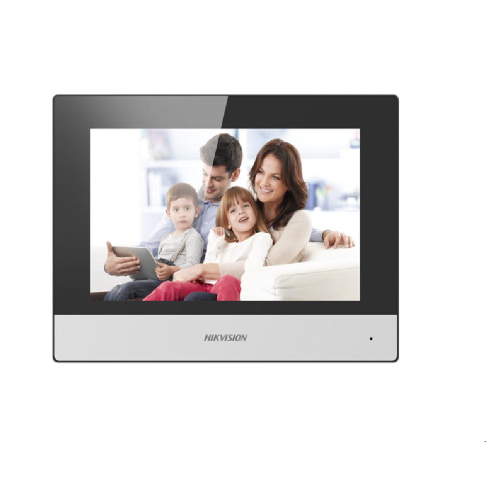 Monitor videointerfon modular 7" color Hikvision DS-KH6320-TE1; ecran LCD 7" color cu touch screeen, rezolutie ecran 1024 × 6