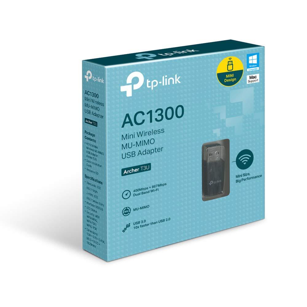 TP-link AC1300 Mini Adaptor USB Wireless MU-MIMO, ARCHER T3U; USB 3.0; Antena Omni Directionala; Standarde Wireless: IEEE 802