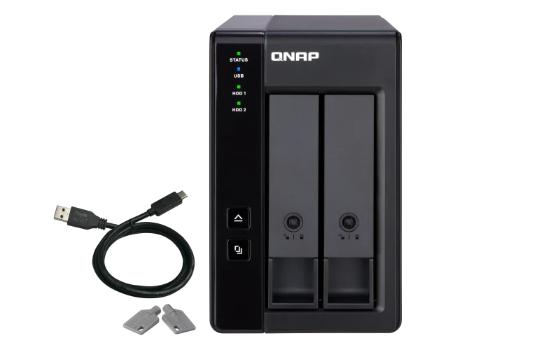 Extensie USB QNAP TR-002 2-Bay, 2.5/3.5 SATA 6Gbps HDD (neincluse), 1xUSB3.11 (type-c), tower, PSU adaptor 36W, garantie 2 ani
