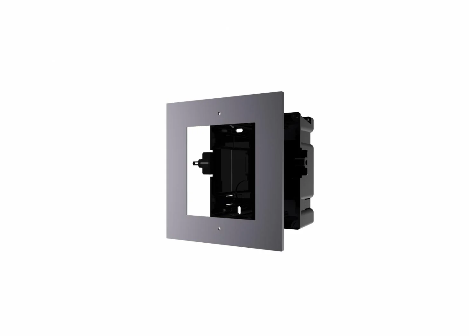 Panou frontal pentru un modul videointerfon modular Hikvision DS-KD-ACF1; montare incastrata; material aluminiu, doza de plastic inc lusa;dimensiuni: 134mm x 124mm Ć 4mm;
