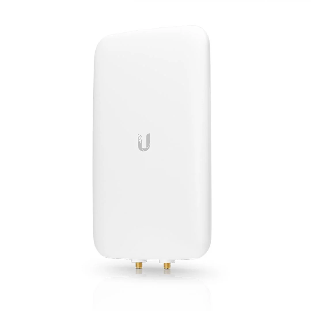 Ubiquiti High Efficiency Dual-Band Directional Mesh Antenna, UMA-D; Reţea standard: IEEE 802.11ac; Banda de frecvenţă: 2.4 - 2.5, 5.1 - 5.9 GHz; Câștig antenă (2.4 GHz): 10dBi; Câștig antenă (5 GHz): 15dBi; Dual polarization; Culoare: alb; Montaj :