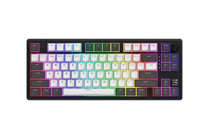 HATOR Skyfall Pro Wireless 80. Keyboard form factor: 80%. Keyboard style: Straight. Connectivity technology: Wired & Wireless, Device interface: USB + RF Wireless + Bluetooth, Keyboard key switch: Mechanical, Keyboard layout: QWERTY. Backlight type: RGB