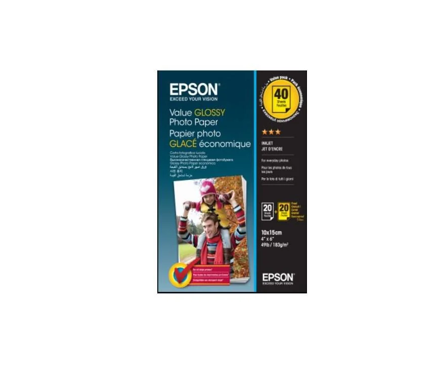 Hartie foto Epson S400044, dimensiune 10x15cm, 40 coli, tip glossy, greutate 183g/m2 Epson
