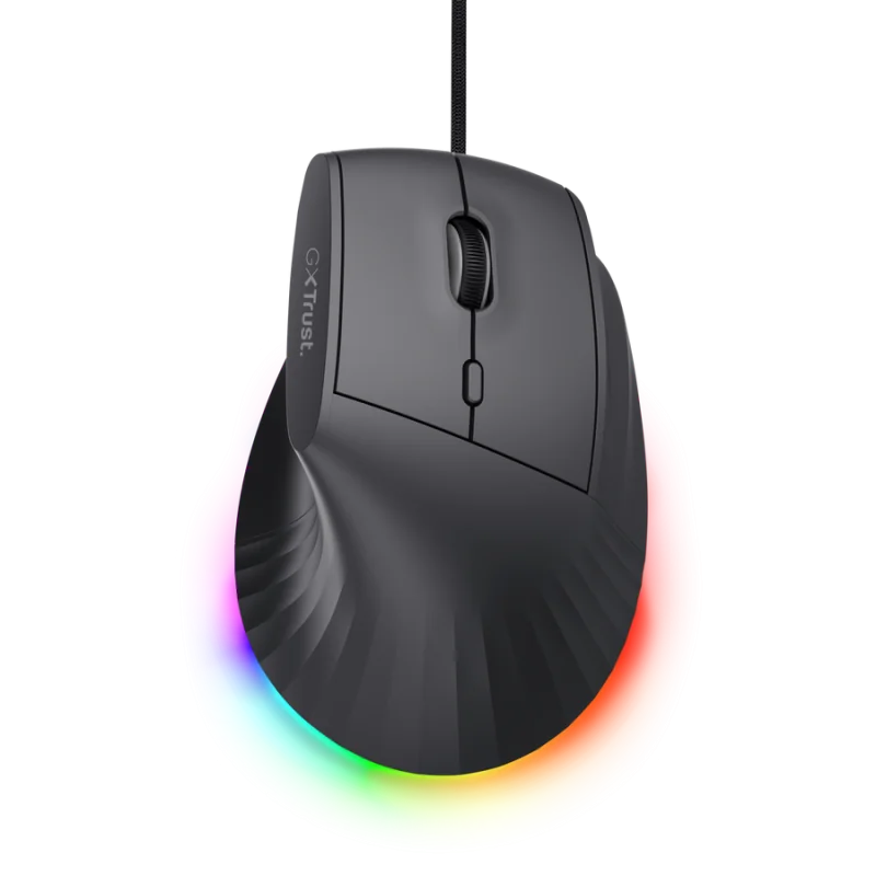 Mouse ergonomic cu fir Trust GXT 145 Rexxa, conectivitate USB-A, rezolutie maxima 12800 dpi, negru