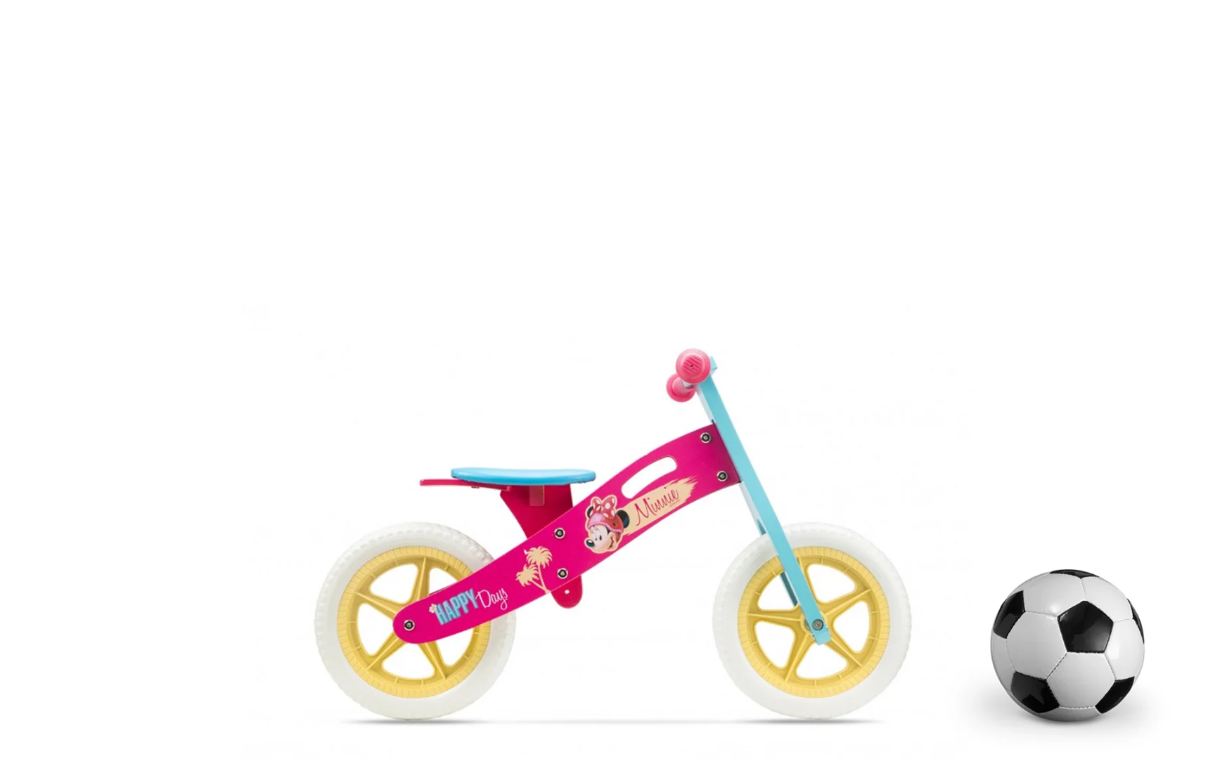 WOODEN BALANCE BIKE, SEVEN, MODEL MINNIE, 12 INCH, ROZ BLUE Pegas