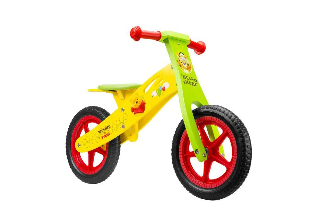 WOODEN BALANCE BIKE, SEVEN, MODEL WTP, 12 INCH, GALBEN VERDE Pegas
