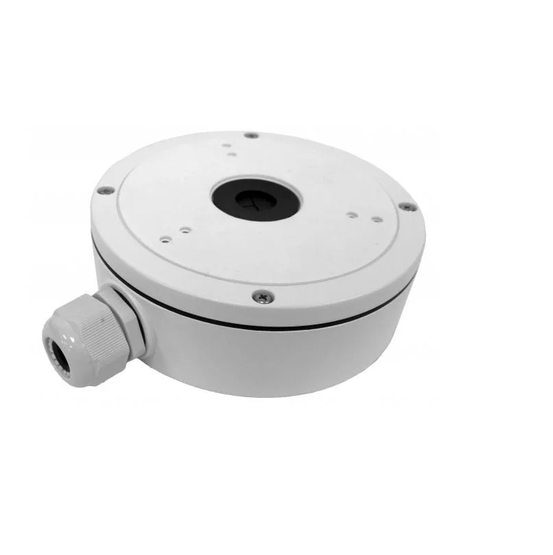 Junction box for Dome Camera, DS-1280ZJ-M; Aluminum alloy material with surface spray treatment; Waterproof design; 157ร185ร 51.5mm, 621g, white. Hikvision