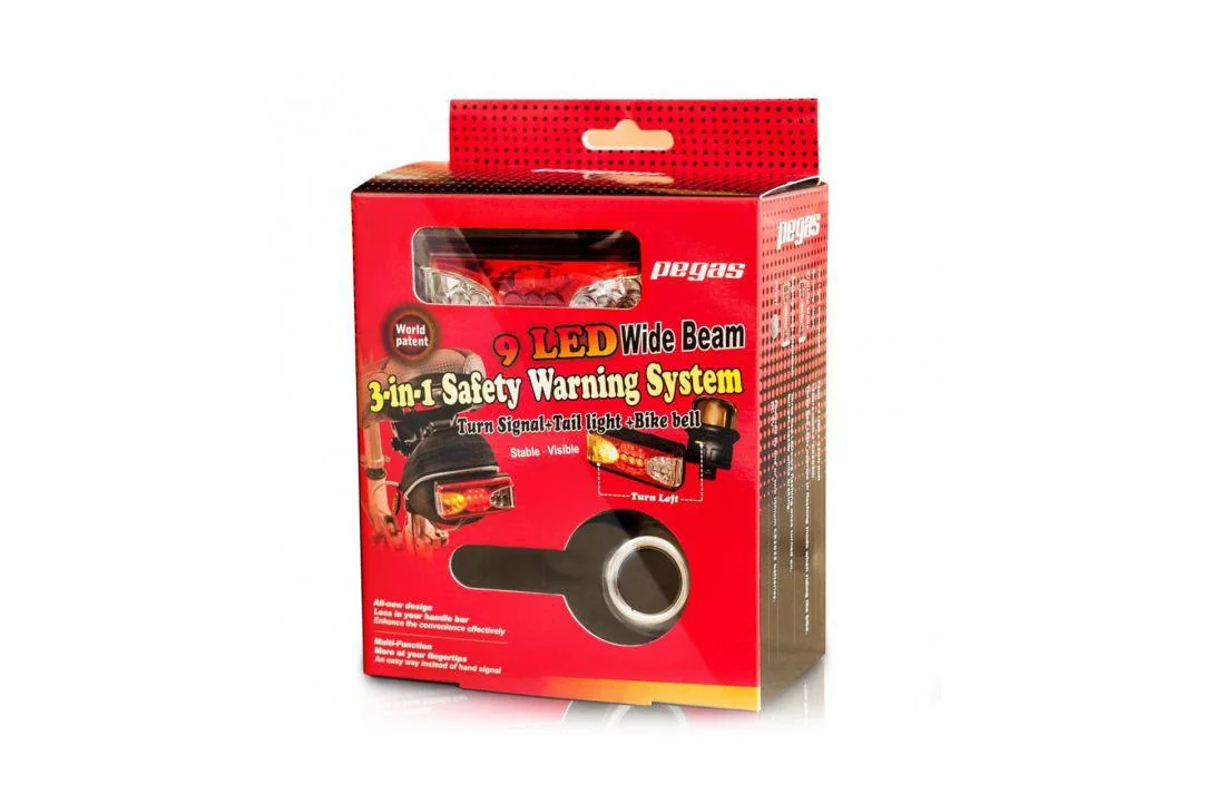 Semnalizator cu sonerie Pegas F21-BCS-B, semnalizator 73x21x32mm, 9 led, baterii 2xCR2032, autonomie 120 ore, cablu 155 cm Pegas