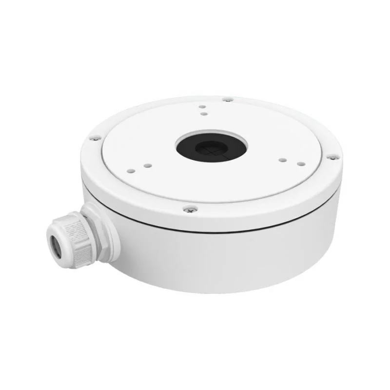 Junction box DS-1280ZJ-S ideala pentru montarea camerelor dome/bullet si protejarea cablurilor de legaturi. Confectionata din metal si poate sustine pana la 4.5 kg Hikvision