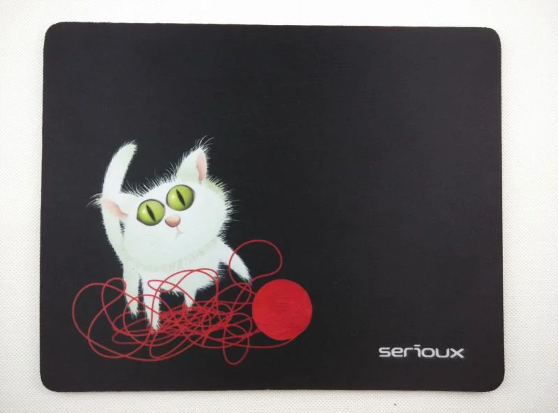 Mouse pad Serioux, model Cat and ball of yarn, MSP01, suprafata textila, baza cauciucata, 250*200*3mm Serioux