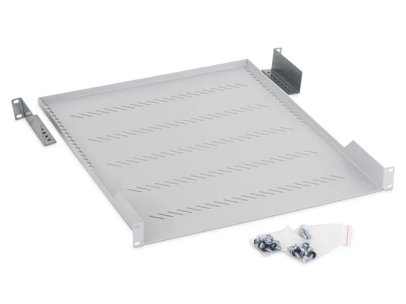 Raft fix perforat Triton 19" 1U/550 capacitate incarcare 40kg, gri