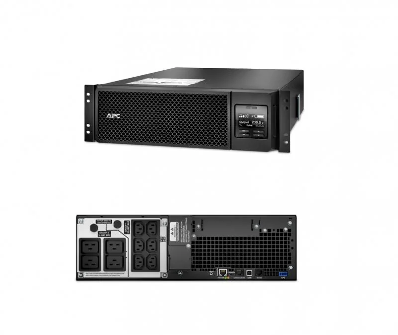 UPS APC Smart-UPS SRT online dubla-conversie 5000VA / 4500W 6 conectoriC13 4 conectori C19 extended runtime rackabil, baterie APCRBC140,optional extindere garantie cu 1/3 ani (WBEXTWAR1YR- SP-05/WBEXTWAR3YR-SP-05),3 ani garantie echipament si 2 ani