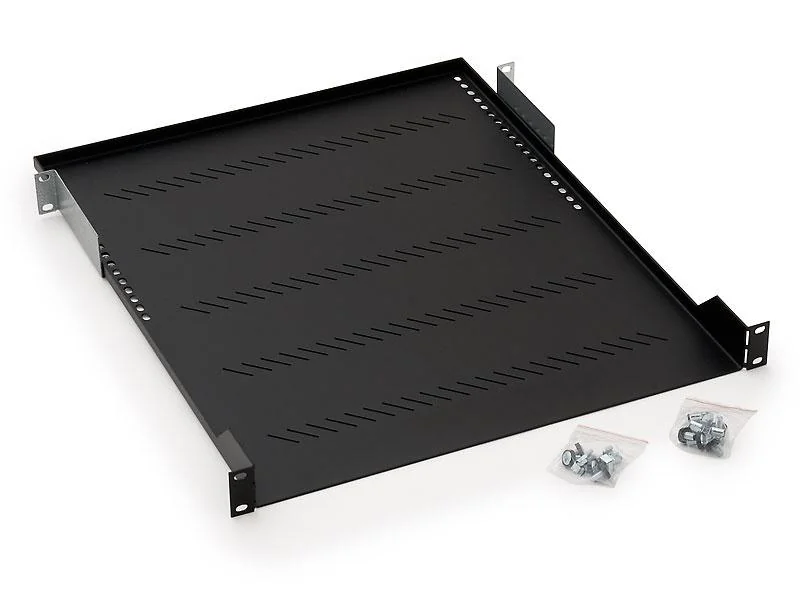 Raft fix perforat Triton 19" 1U/350 capacitate incarcare 40kg, negru