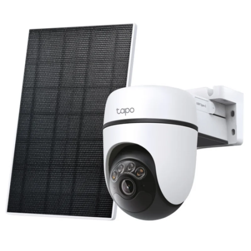 Solar-Powered Pan/Tilt Security Camera Kit SPEC:3K 5MP (2880×1620), 2.4 GHz, 6700mAh rechargeable lithium-ion battery, Solar panel (5.2V, 2.5W) FEATURE: Pan/Tilt, Non-Stop Power, Smart Detection and Notifications (motion, people, pets, cars),AI