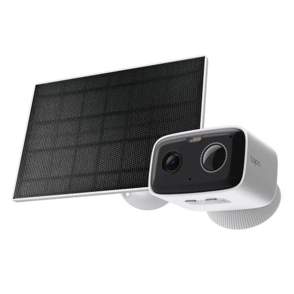 Solar-Powered Security Camera Kit 1 × Tapo C400, 1 × Tapo A201C SPEC:1080p (1920*1080), 2.4 GHz, Solar panel (5.2V, 2.5W) FEATURE: Non-Stop Power, Flexible Solar Installation, Smart Detection and Notifications (motion, people), Color Night Vision, Sound