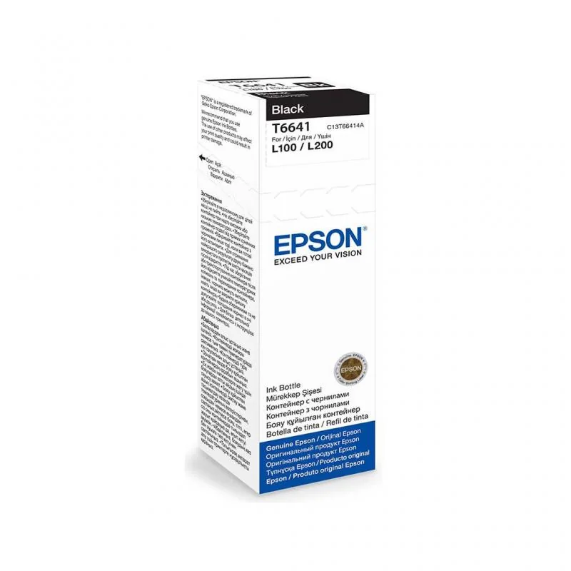 Cartus cerneala Epson T6641, black, capacitate 70ml, pentru echipamente CISS L100/L110/L200/L210/L300/L355/L550 Epson