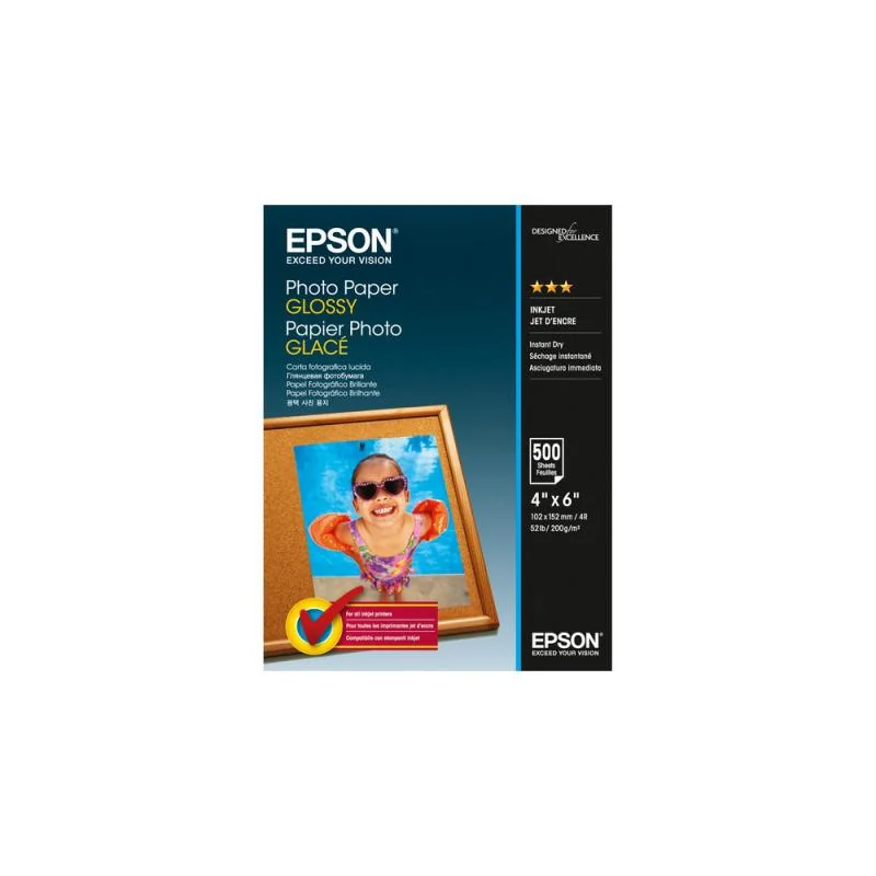 Hartie foto Epson S042549, dimensiune 10x15cm, 500 coli, tip glossy, greutate 200g/m2 Epson