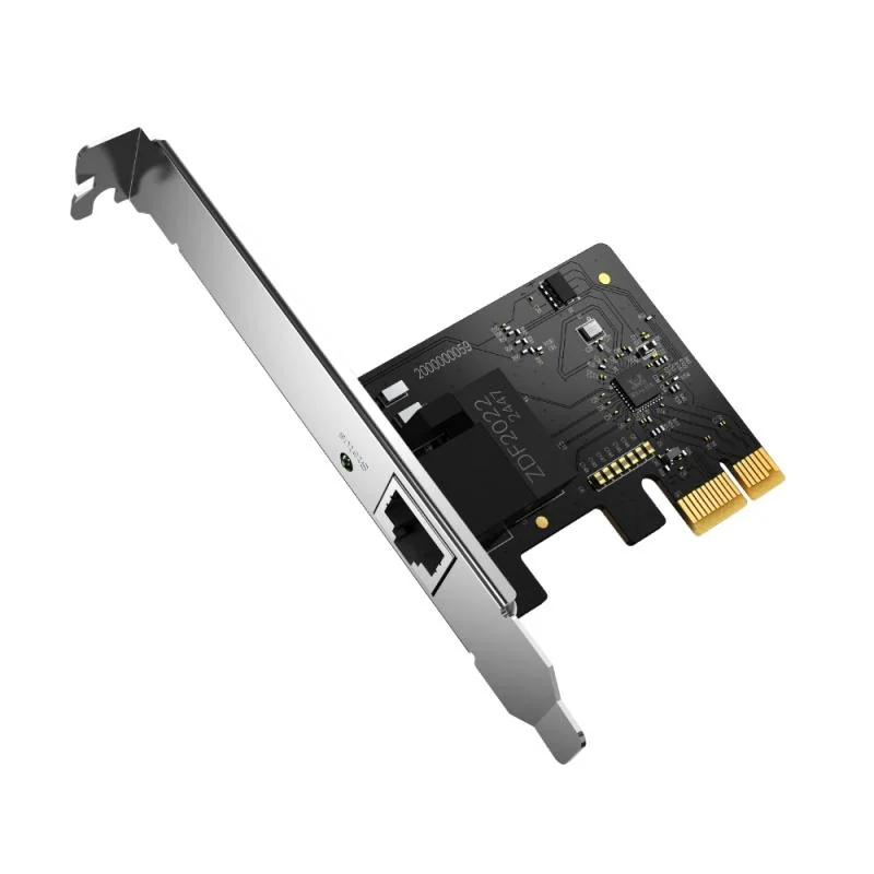 Gigabit PCIe Network Adapter SPEED: 1 Gbps SPEC: 1×RJ45, Full-Height Bracket/Low-Profile Bracket FEATURE: Multi-Speed Compatibility, Wake on LAN, Flow Control