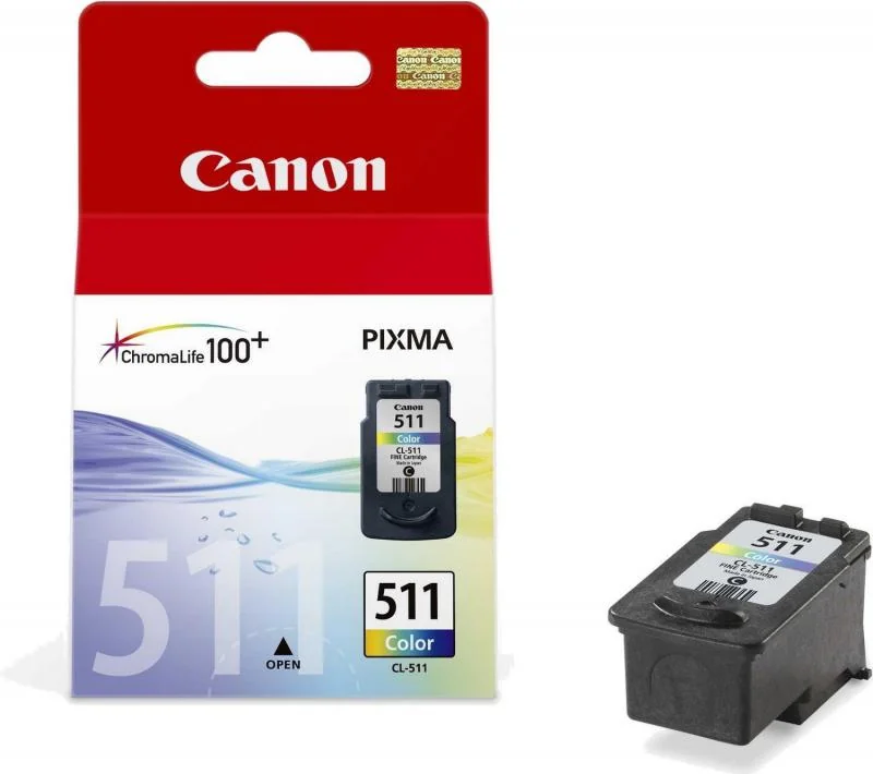 Cartus cerneala Canon CL-511, color, capacitate 9ml / 245 pagini, pentru Canon Pixma IP2700, Pixma MP230, Pixma MP240, Pixma MP250, Pixma MP260, Pixma MP270, Pixma MP280, Pixma MP282, Pixma MP480, Pixma MP490, Pixma MP495, Pixma MX320, Pixma MX330, Pixma