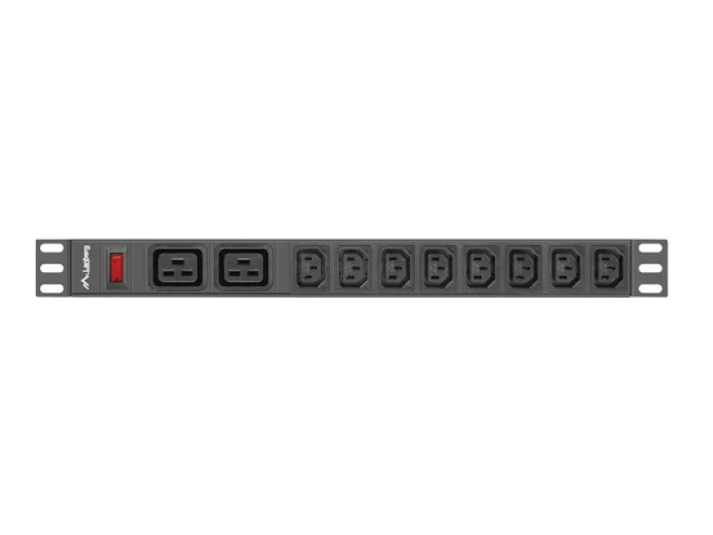Unitate distributie alimentare PDU 19", 1U, 16A, 2 prize C19 si 8 prize IEC C13, negru, C20 Lanberg