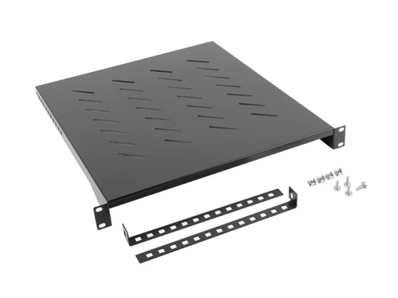 Poliță fixă 19" 1U / 483x500 mm, max. 25 kg, negru Lanberg