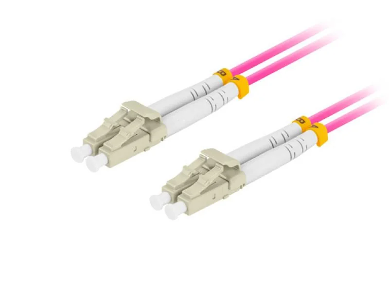 Patch cord fibră MM LC/UPC-LC/UPC duplex 3 m LSZH OM4 50/125 3,0 mm violet Lanberg