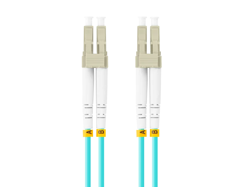 Patch cord fibră MM LC/UPC-LC/UPC duplex 5 m LSZH OM3 50/125 3,0 mm aqua Lanberg