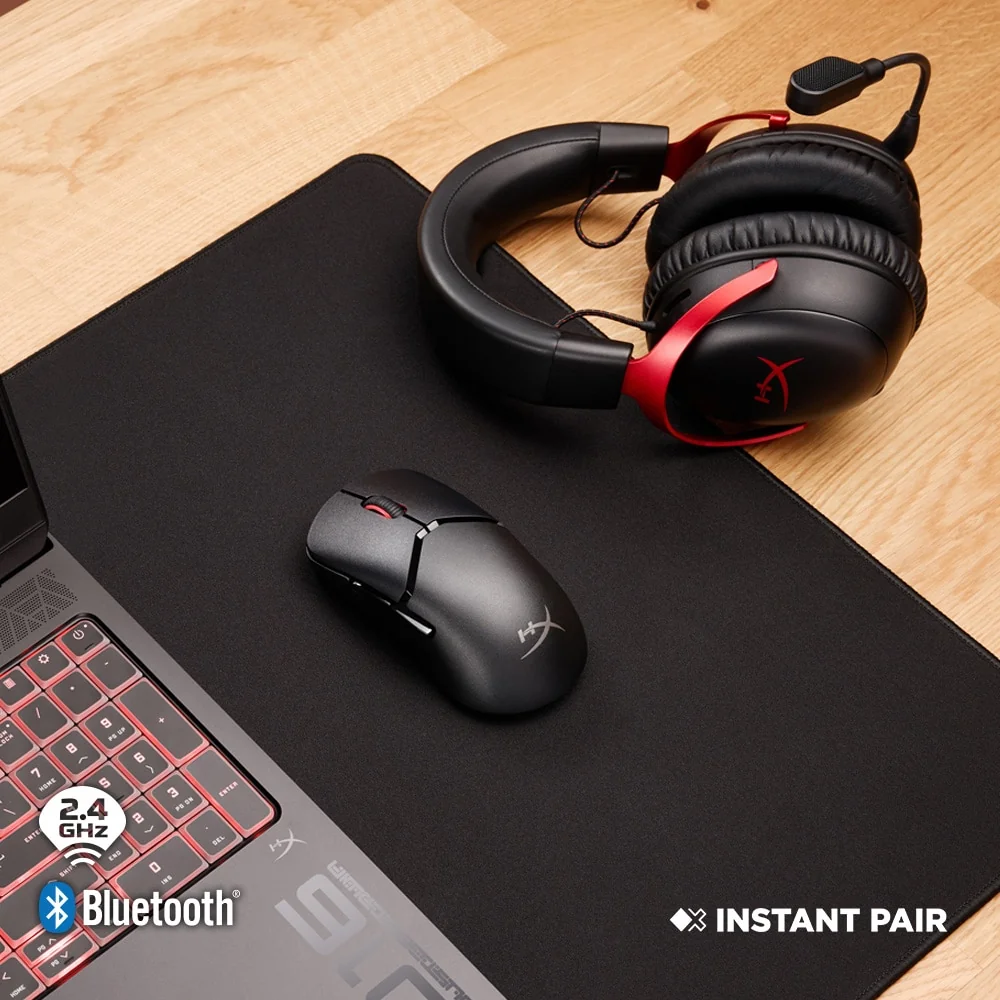 Mouse cu fir HP Hyperx Pulsefire Saga Pro, rezolutie 26000 dpi, 6 butoane, HyperX 26K Sensor, Iluminare RGB, baterie 450mAh Li-ion, negru