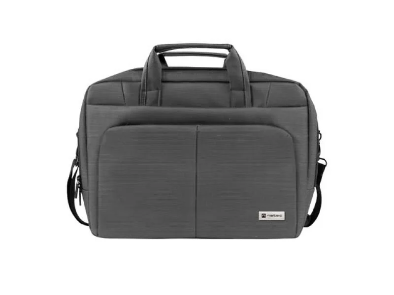 Geanta laptop Natec Gazelle, compatibilitate dimensiune laptop 15.6", 3 compartimente, material Polyester, gri Natec
