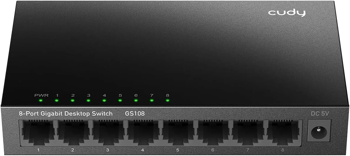 CUDY 8-Port Gigabit Light Managed Switch, 8 10/100/1000M RJ45 Ports, Desktop Metal Case, Power Saving, Plug & Play, Local management via WEB GUI, support STP/RSTP, 802.1Q/MTU/Port Based/Voice VLAN, Static Link Aggregation, Storm Control, 802.3 Flow