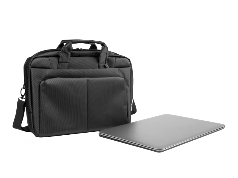 Geanta laptop Natec Gazelle, compatibilitate dimensiune laptop 15.6", 3 compartimente, material Polyester, negru